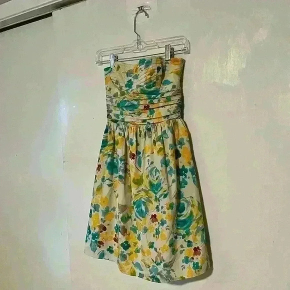 Gianni Bini Strapless Dress Floral Mini Sundress Strapless Summer Womens Size 0 - Picture 10 of 10
